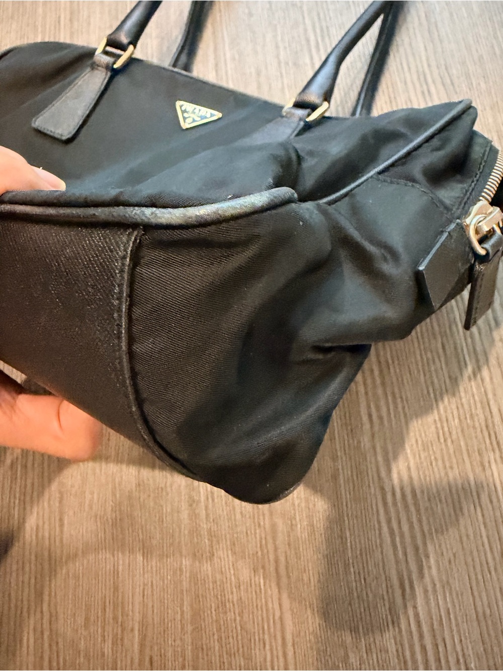 Prada Tessuto Bauletto Black Nylon and Leather Mini Tote Bag - Crossbod - Picture 6 of 9